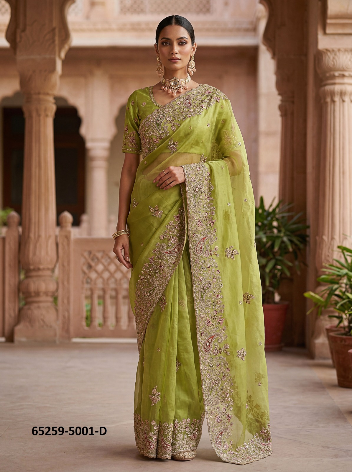 Elegant silk sari with blouse