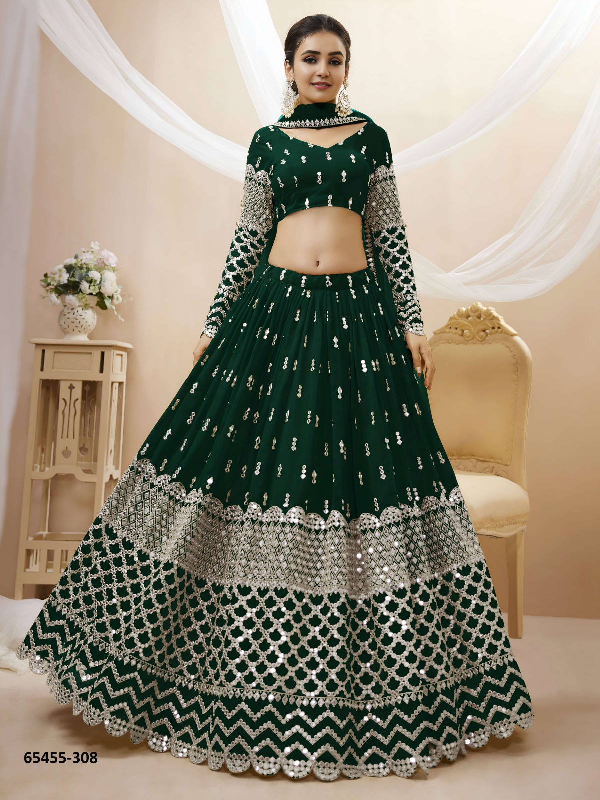 Beautiful sequins lahengha choli
