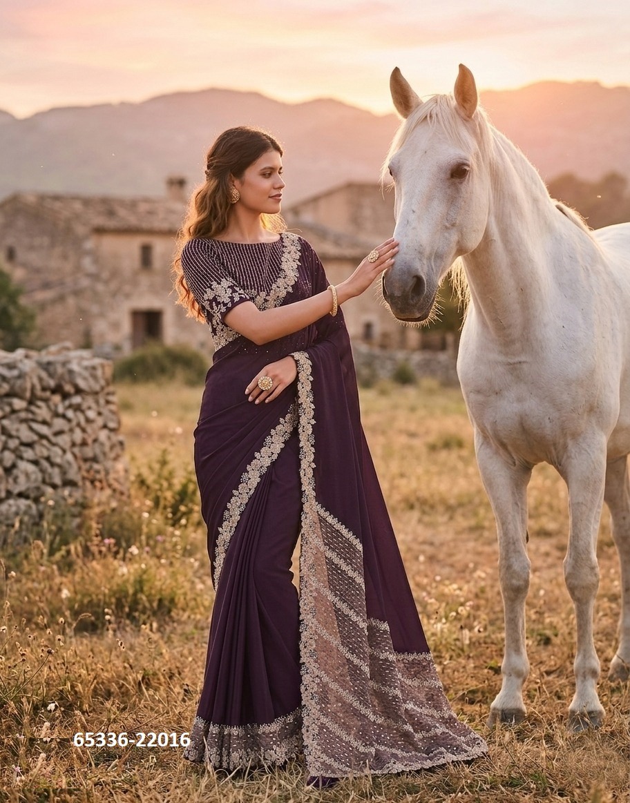 Beautiful Purple Sari with blouse