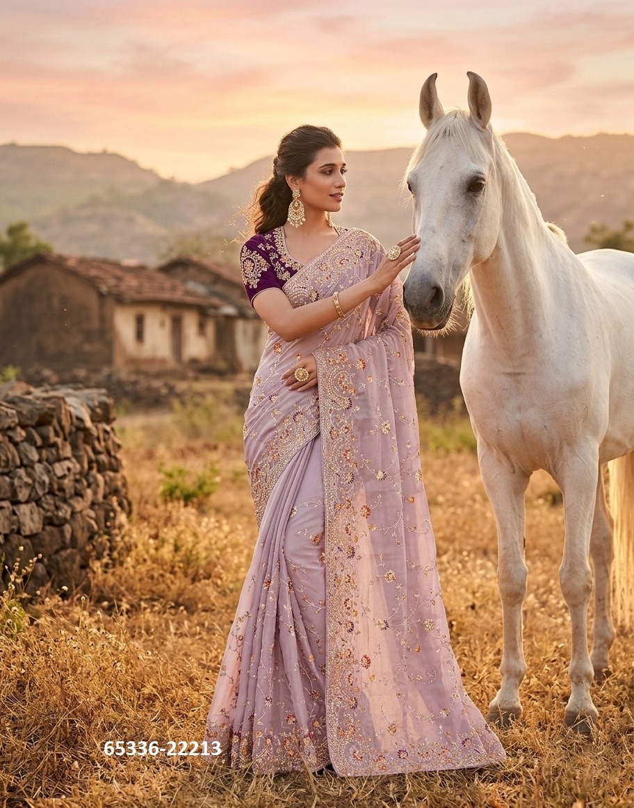 Ravishing  Lavander sari with blouse