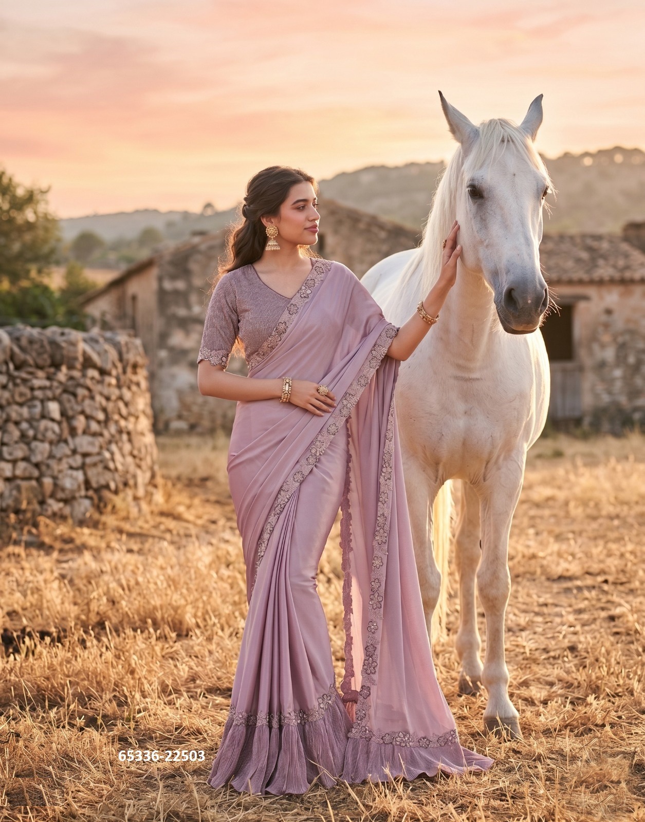 Wonderful Lilac Sari with Blouse
