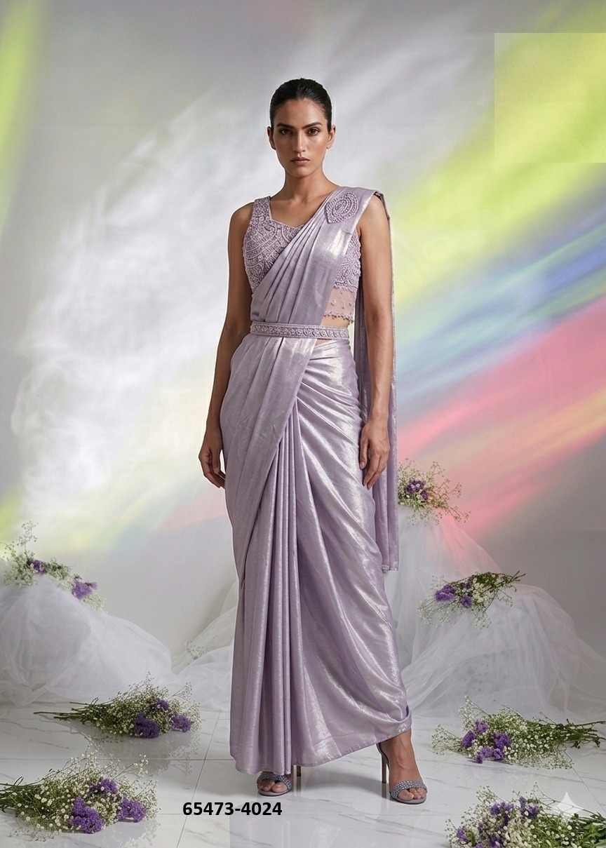 Magnificent ready to wear saree in Lilac