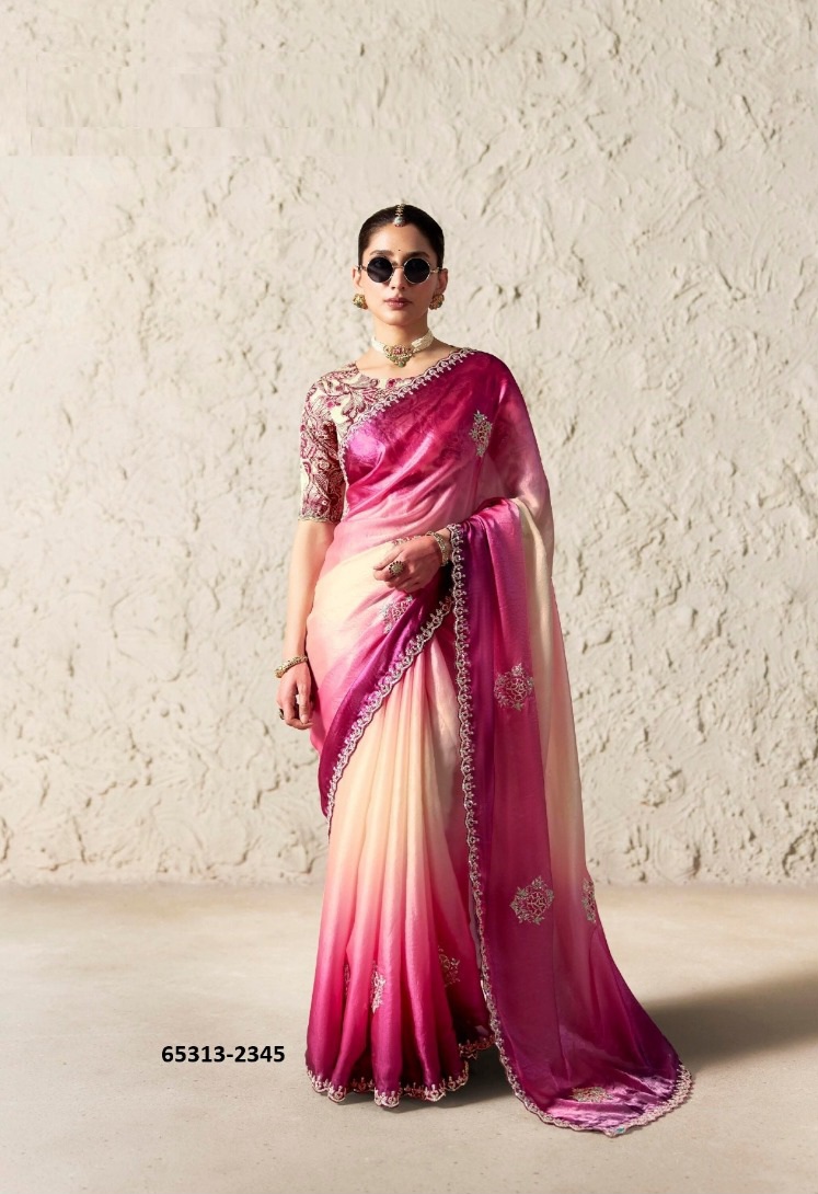 Shaded Pink Sari with blouse