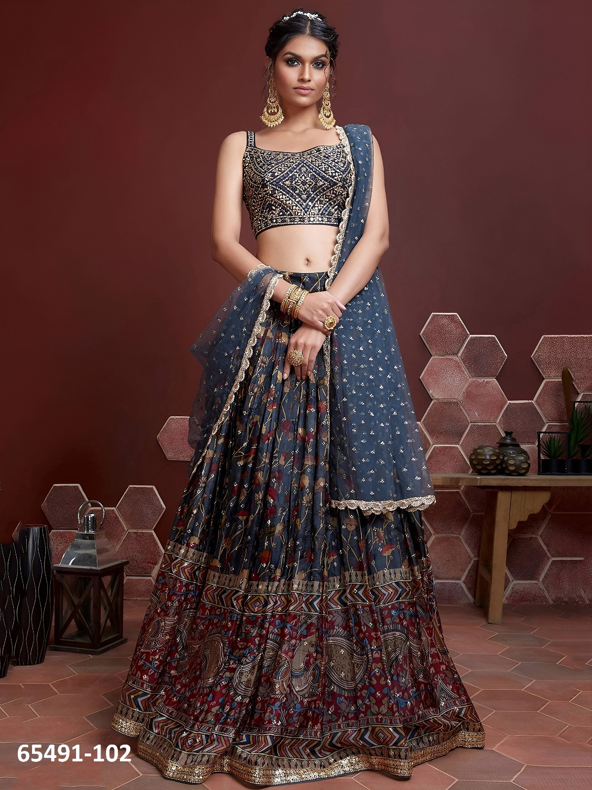 Amazing Lahenga Choli In  Blue