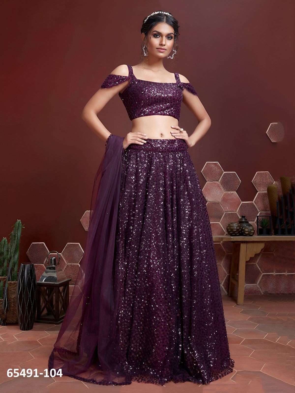 Amazing Purple Sequins Lahenga Choli