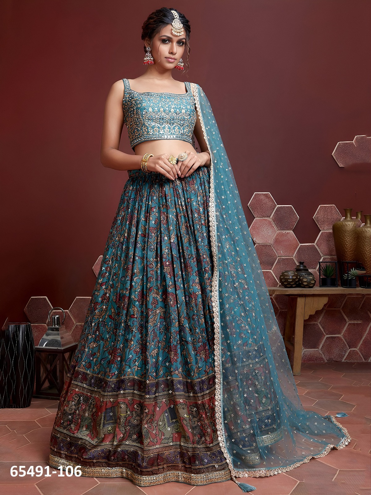 Alluring Blue Lahenga Choli