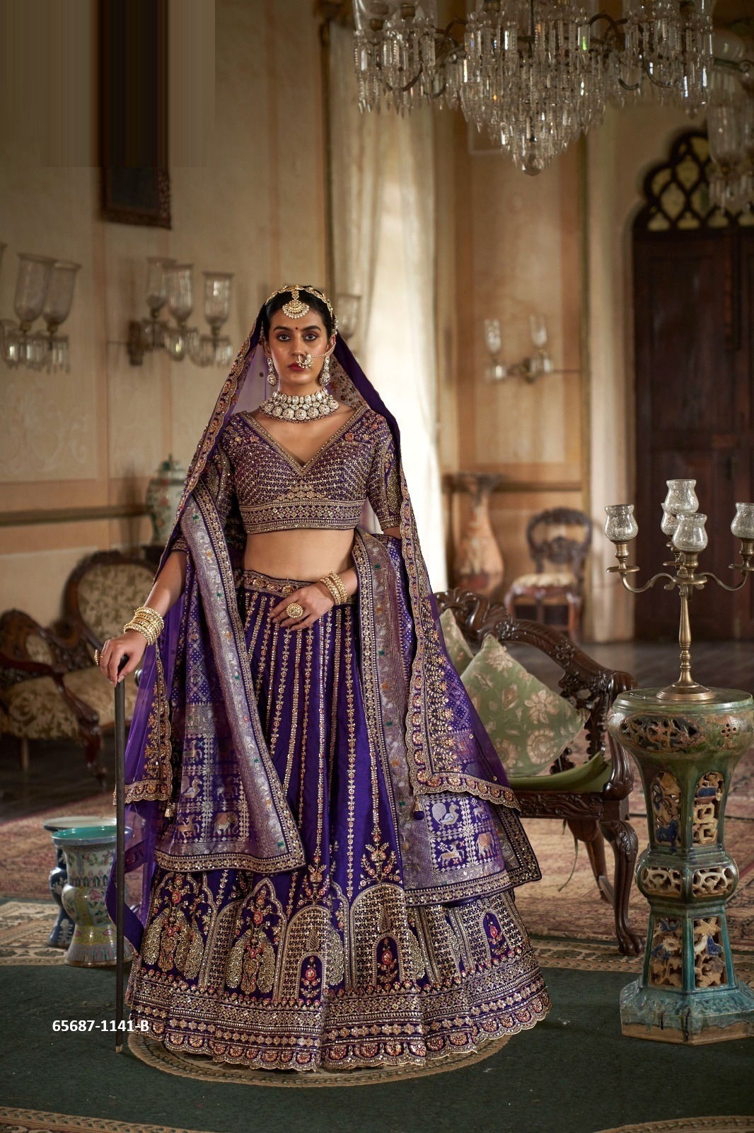 Magnificent Bridal Lahenga Choli with  2 Dupattas