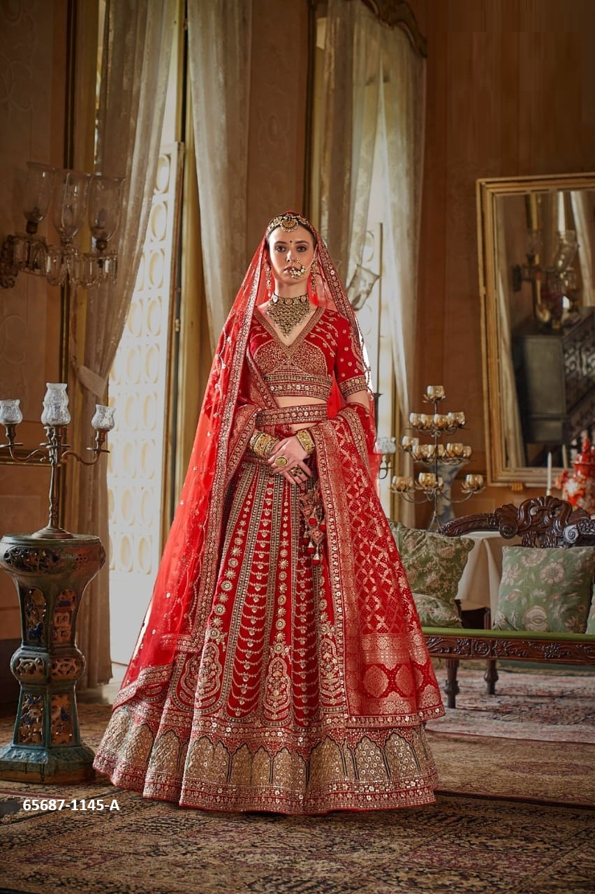 Beautiful Bridal Lahenga With 2 Dupattas