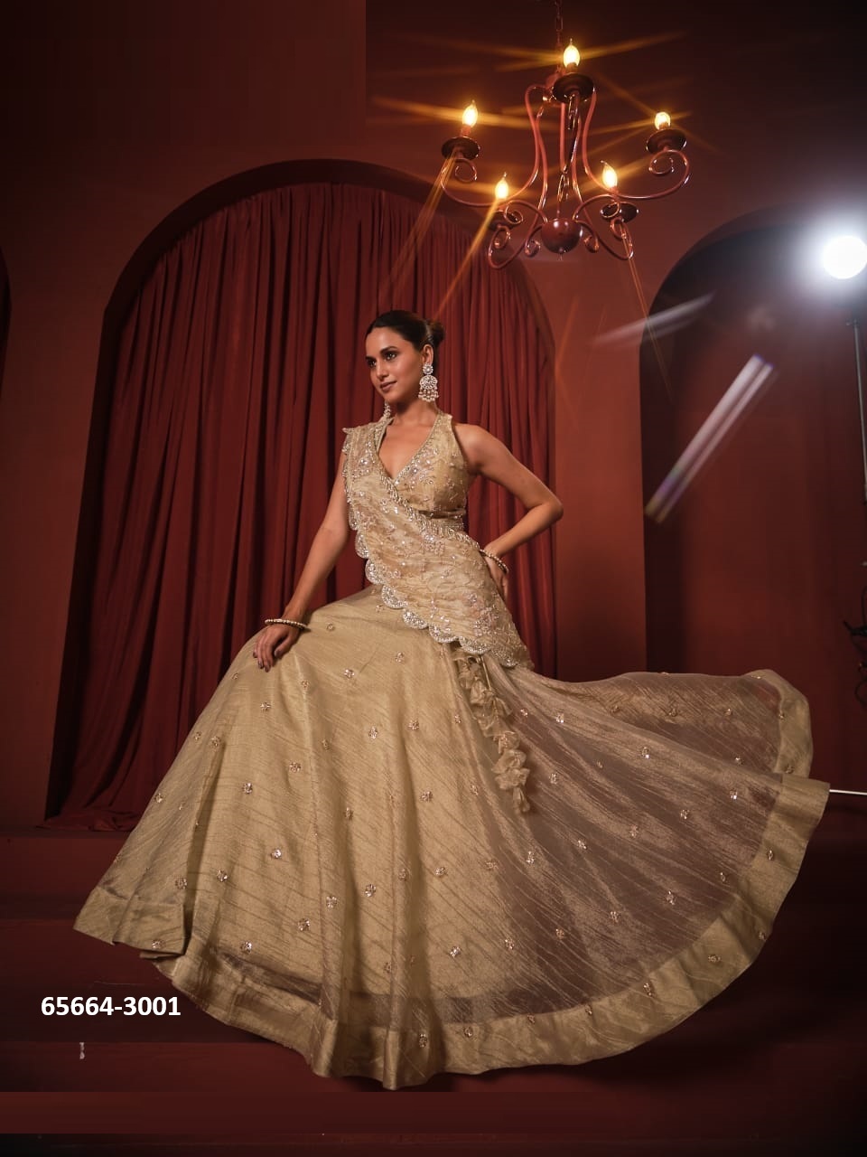 Amazing Golden Lahenga Choli