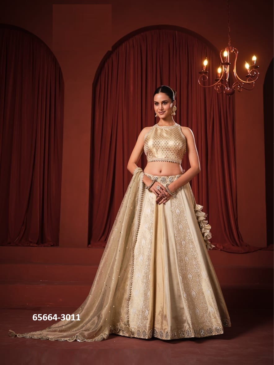 Amazing Cream silk Lahenga Choli