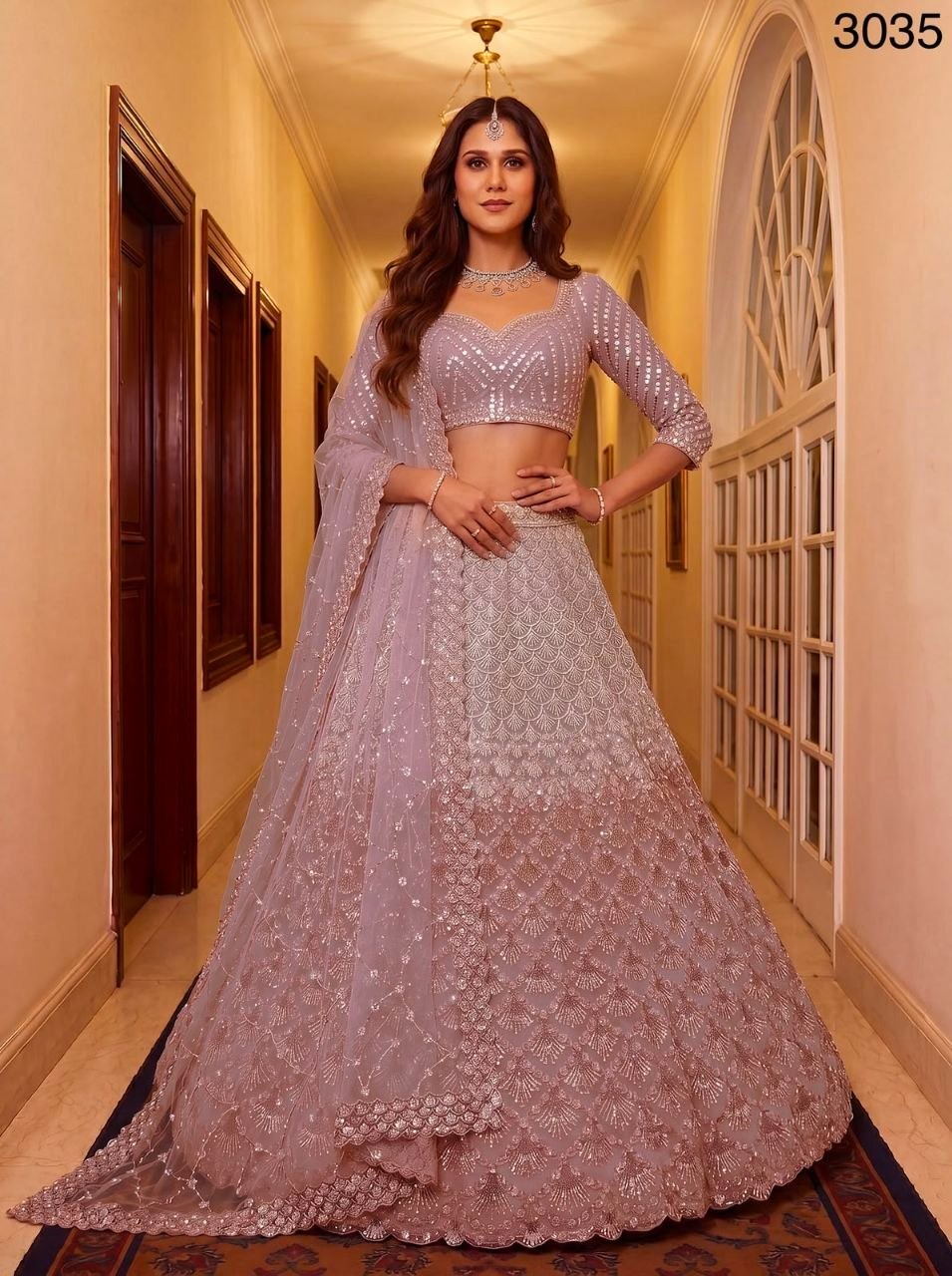 Pink Shaded Lahenga Choli with dupatta