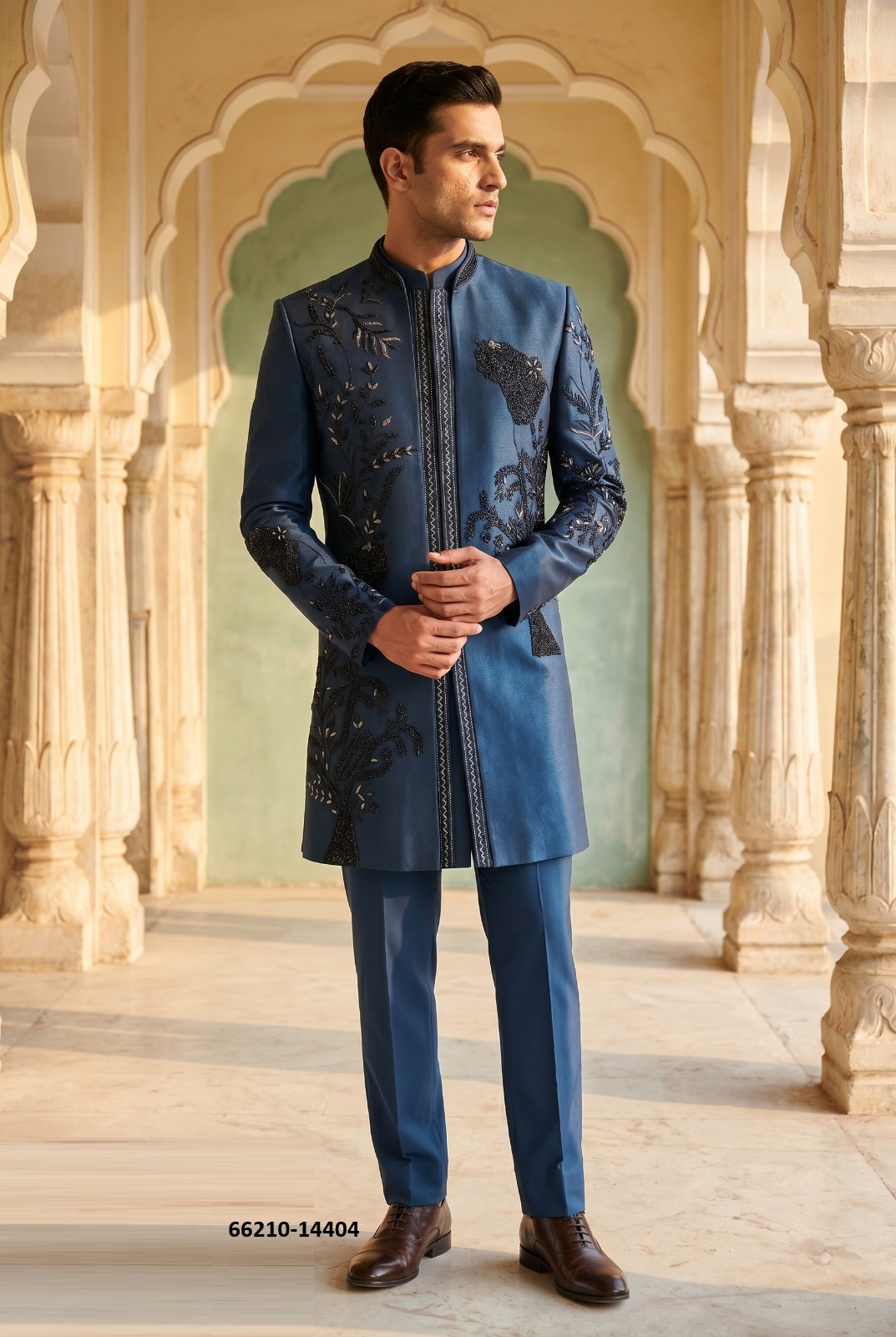 Magnificent Mens Jodhpur 3 Piecei Suit In Navy Blue