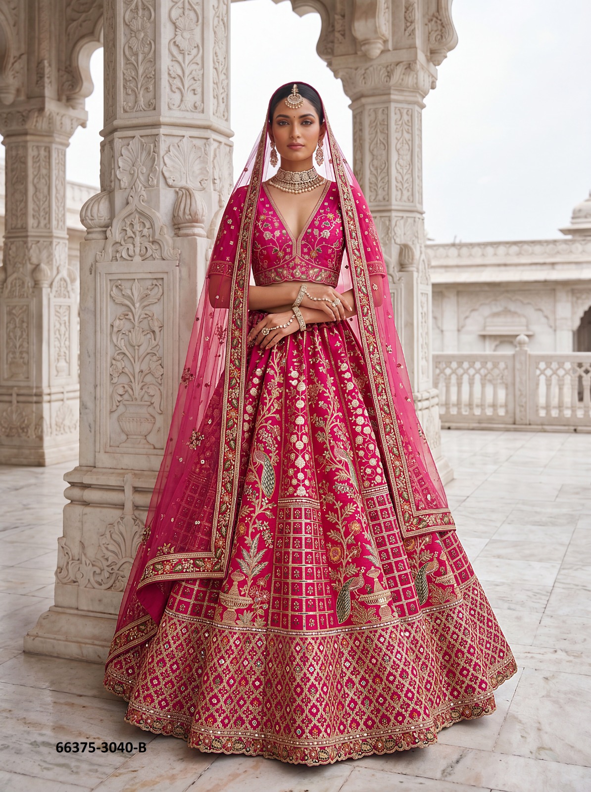 Stunning Wedding Lahenga Choli In Peacock Design