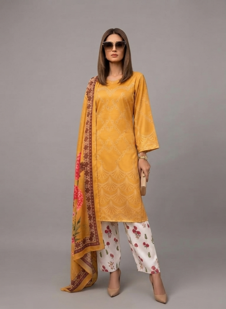 Yellow Satin Pallazo Suit