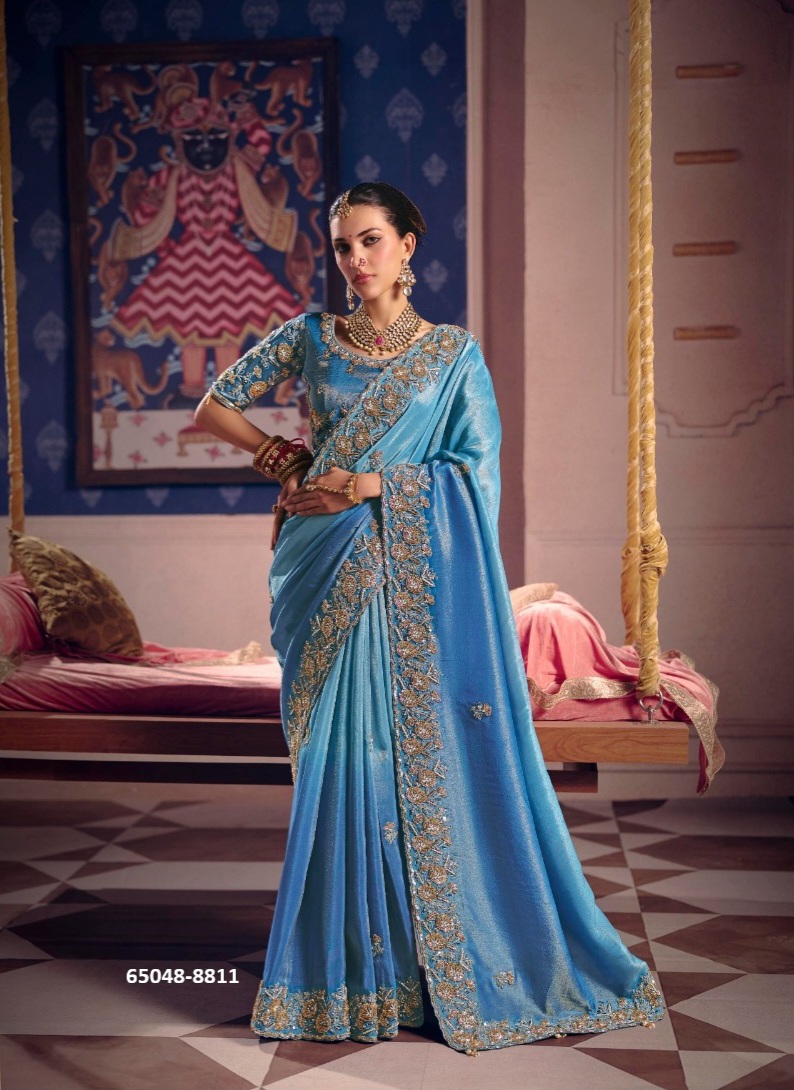 Beautiful aqua blue sari