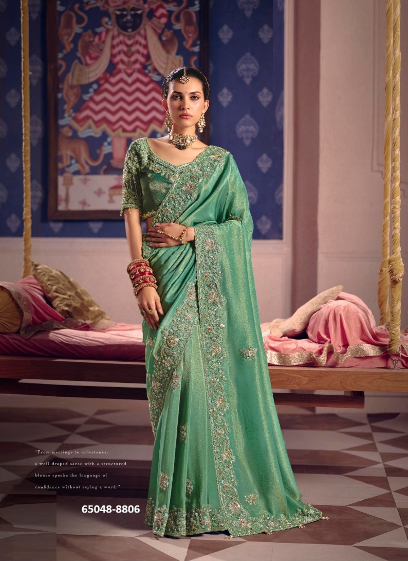 Alluring Green sari with Blouse