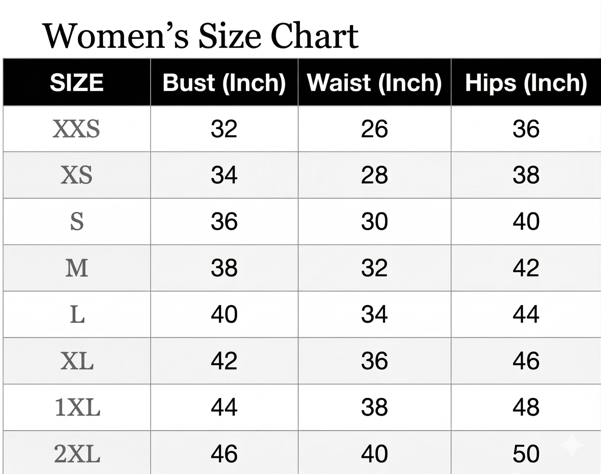 Size Chart